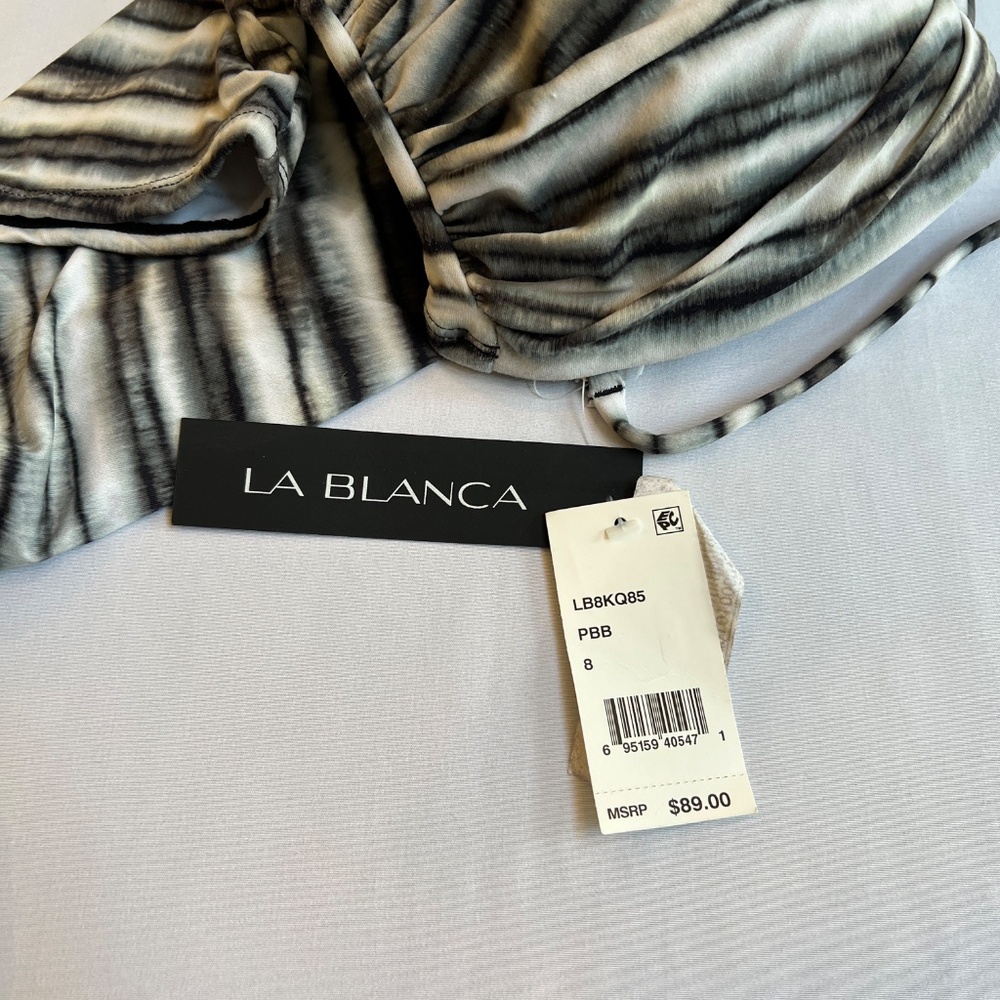 La Blanca Tankini Swimsuit Top Stripe Multi Sz 8 NWT - Picture 7 of 8